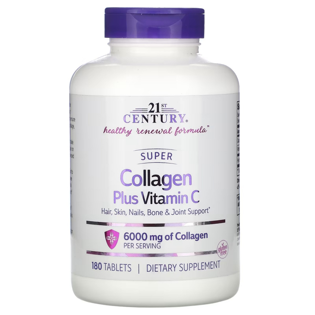 Вітамін 21st Century Супер Колаген із вітаміном C, 1000 мг, Super Collagen Plus Vitamin C, 180 (CEN-22424) - зображення 1