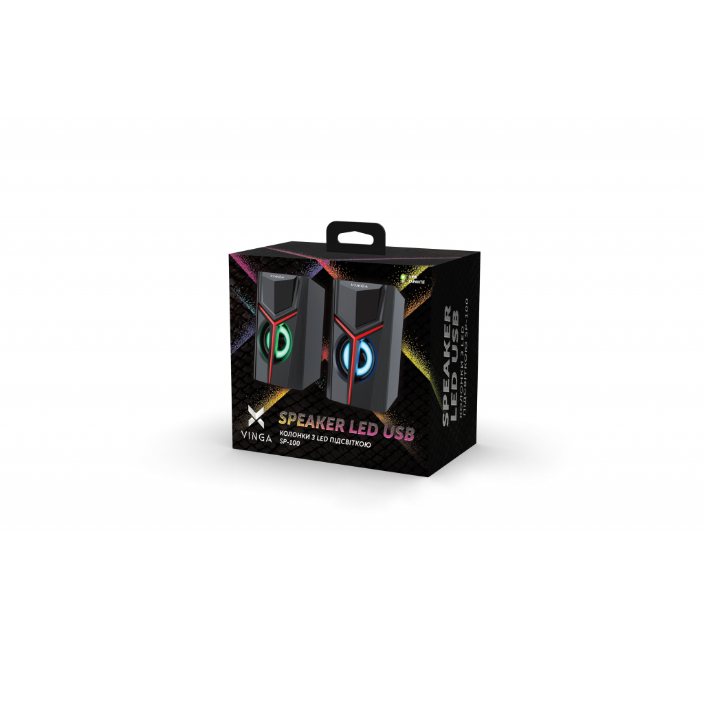 Акустична система Vinga SP-100 LED USB Black - зображення 4