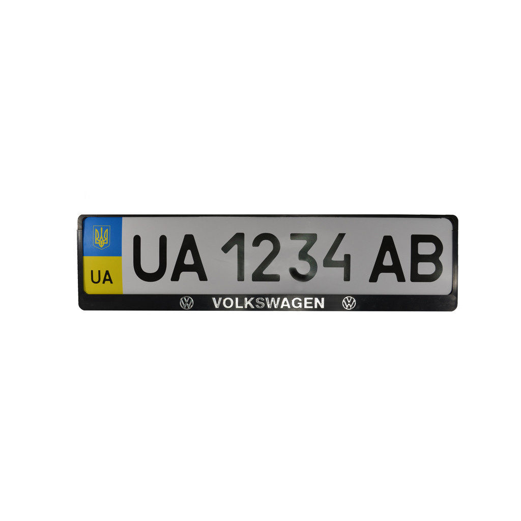 Рамка номерного знака CarLife пластик з об'ємними літерами Volkswagen (2шт) (24-018) - зображення 1