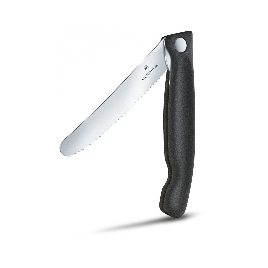 Кухонний ніж Victorinox SwissClassic Foldable Paring 11 см Serrated Black (6.7833.FB) - зображення 2