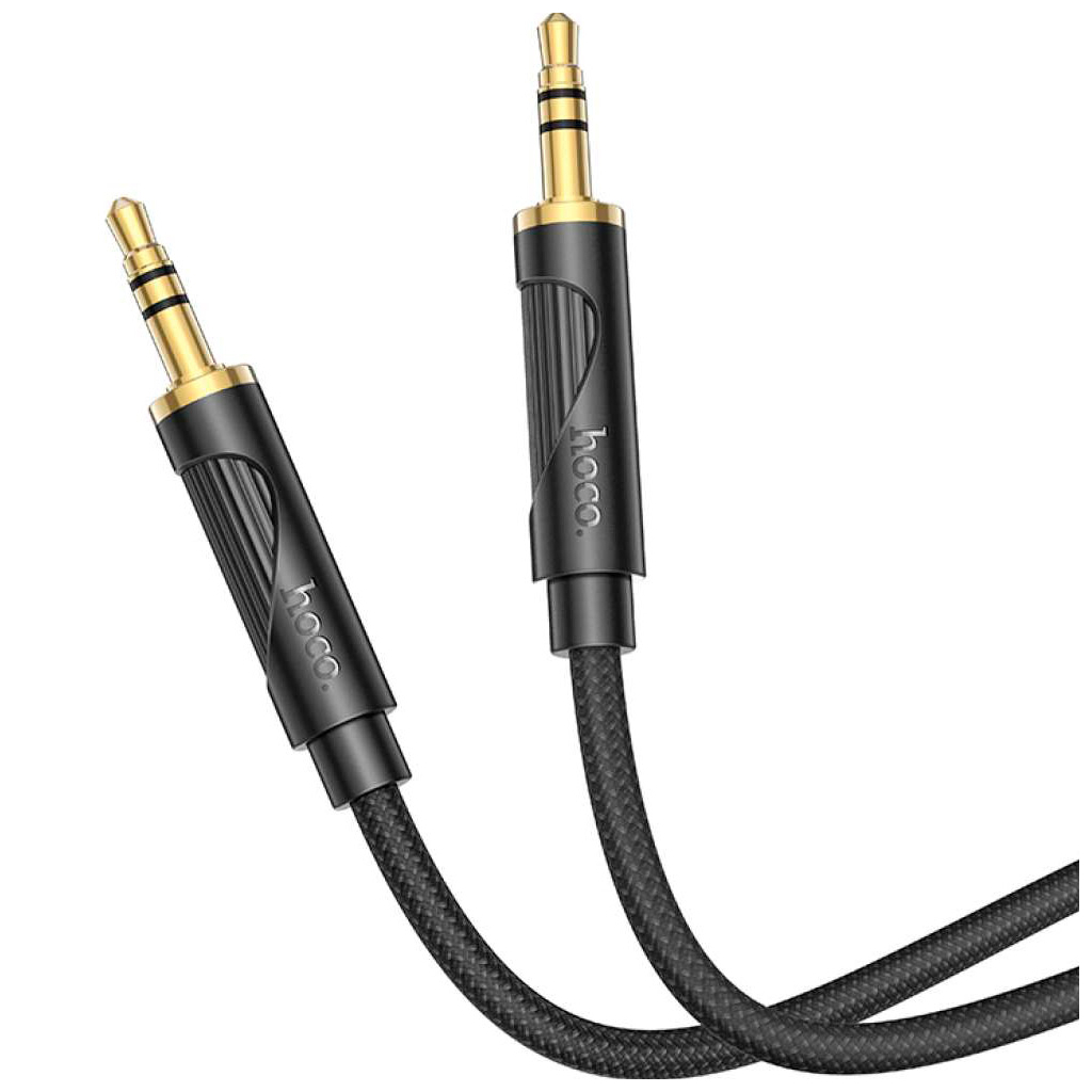 Кабель мультимедійний 3.5mm M to 3.5mm M 1.0m Black HOCO (6942007625463) - изображение 2