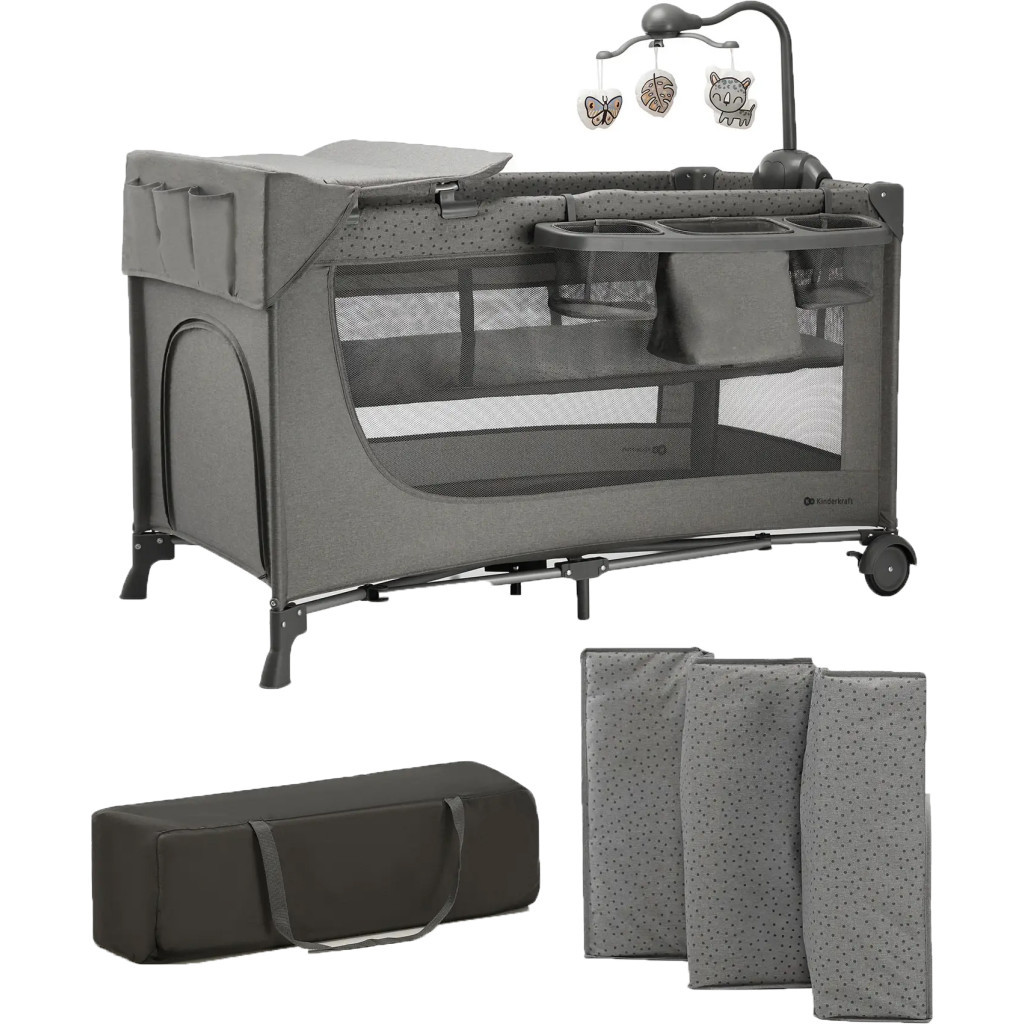 Дитячий манеж Kinderkraft с пеленатором Joy 2 Dark Grey (5902533925155) - изображение 1