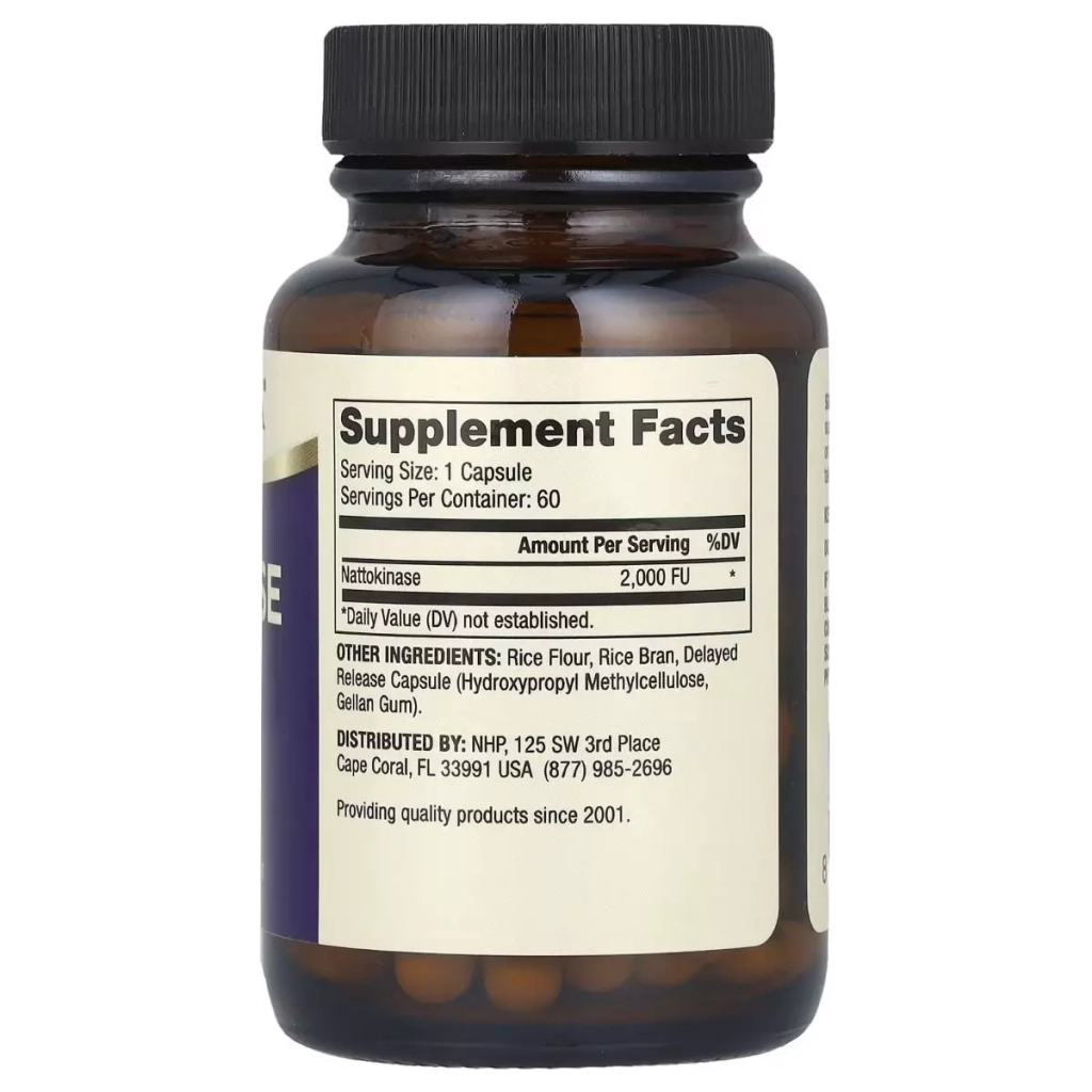 Вітамін Dr. Mercola Наттокіназа, 2000 FU, Nattokinase, 60 капсул (MCL-21414) - зображення 2