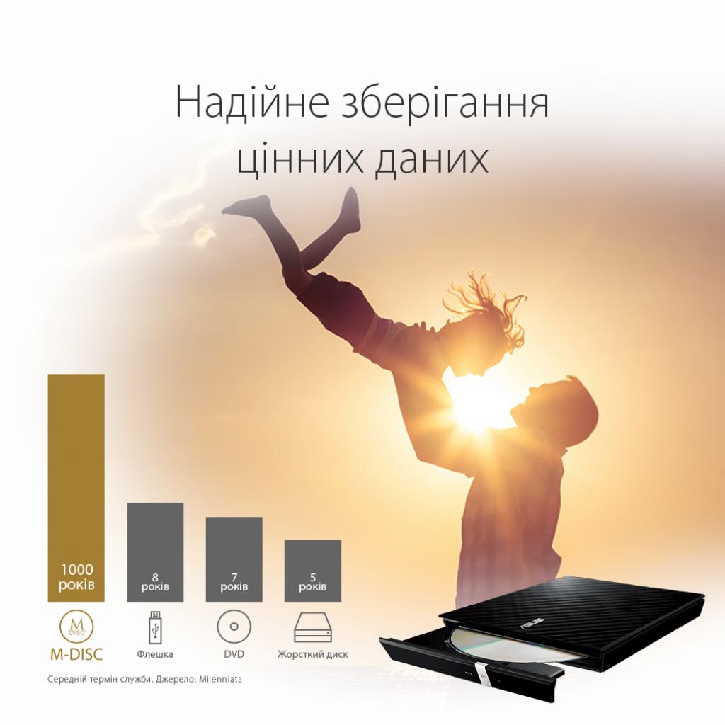 Оптичний привід DVD-RW ASUS SDRW-08D2S-U LITE/BLK/G/AS (90-DQ0435-UA221KZ) - изображение 5