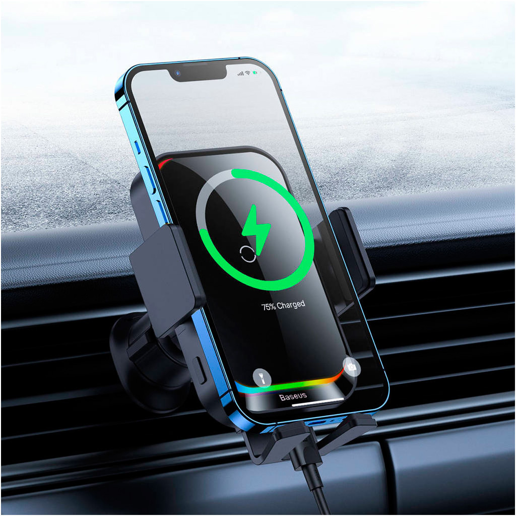 Універсальний автотримач Baseus Wireless Charge 15W (SUDD000001) - изображение 11