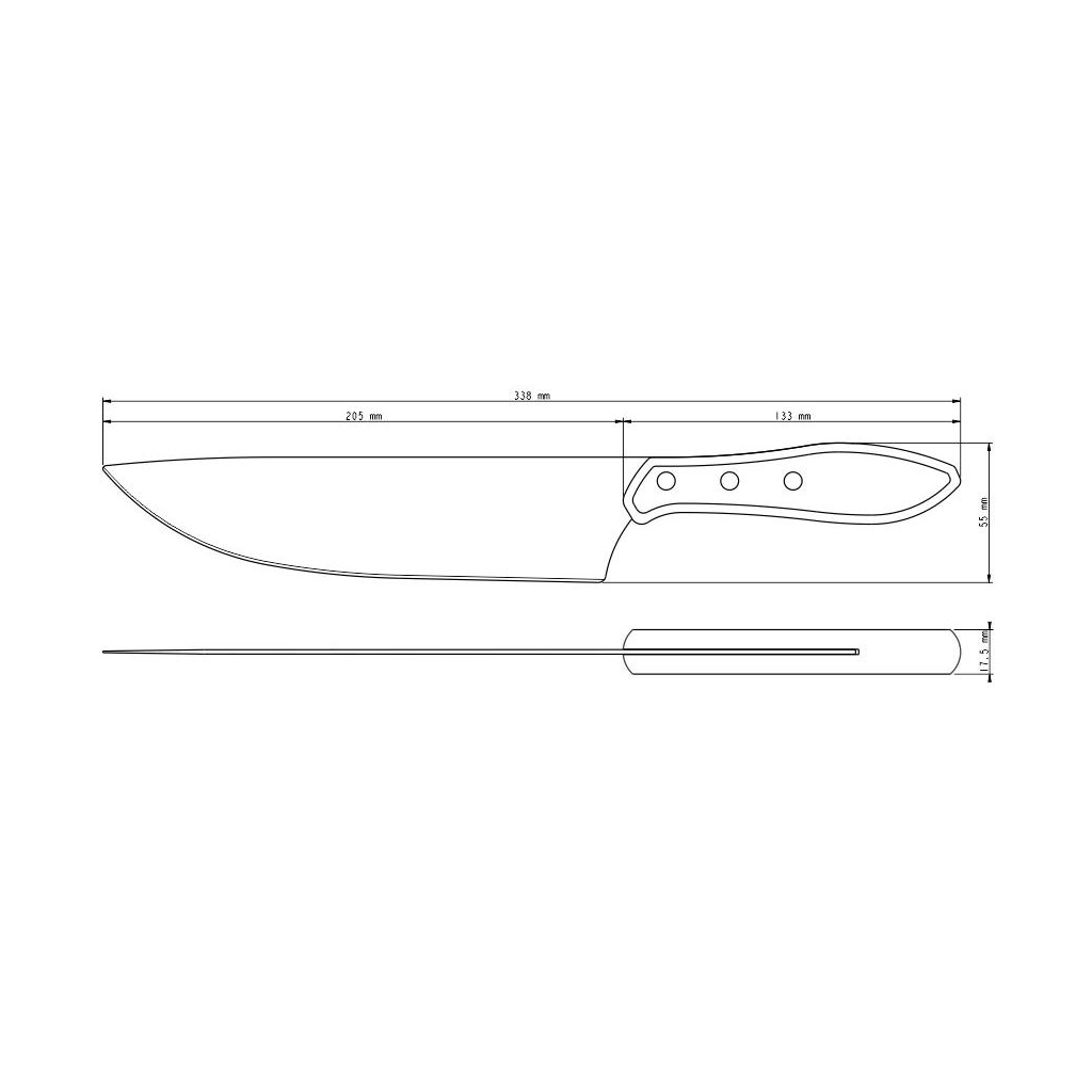 Кухонний ніж Tramontina Barbecue Polywood Meat 203 мм Червоне Дерево (21191/178) - изображение 2