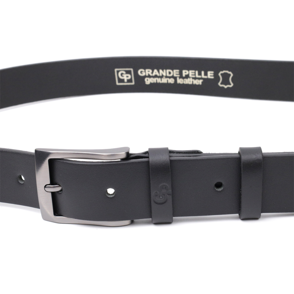 Ремінь Grande Pelle Шкіряний Чорний (11690) - зображення 5
