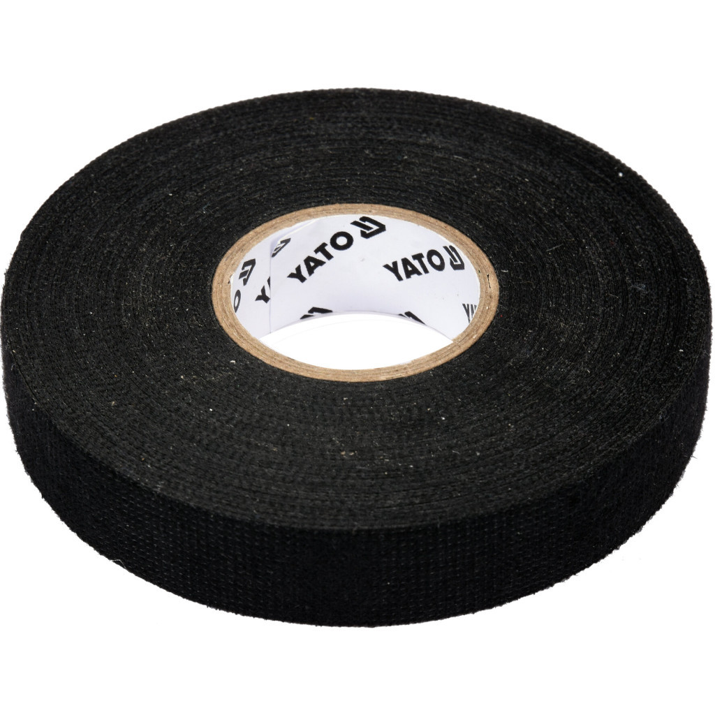 Ізоляційна стрічка Yato тканева, 25м х 19мм, чорна (YT-81501) - зображення 1