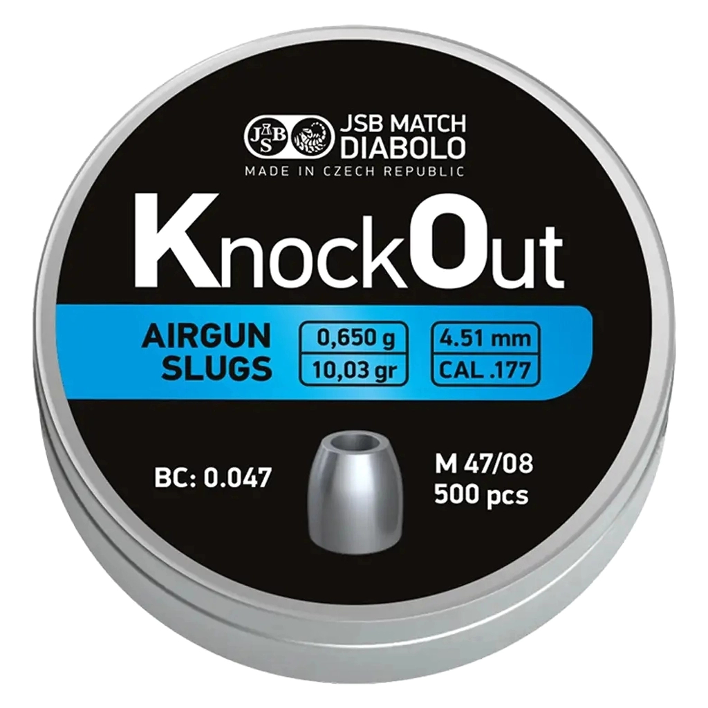 Пульки JSB KnockOut Slugs .177 MK3 4,51 мм 0,65 г (500 шт/уп) (546324-500) - зображення 1