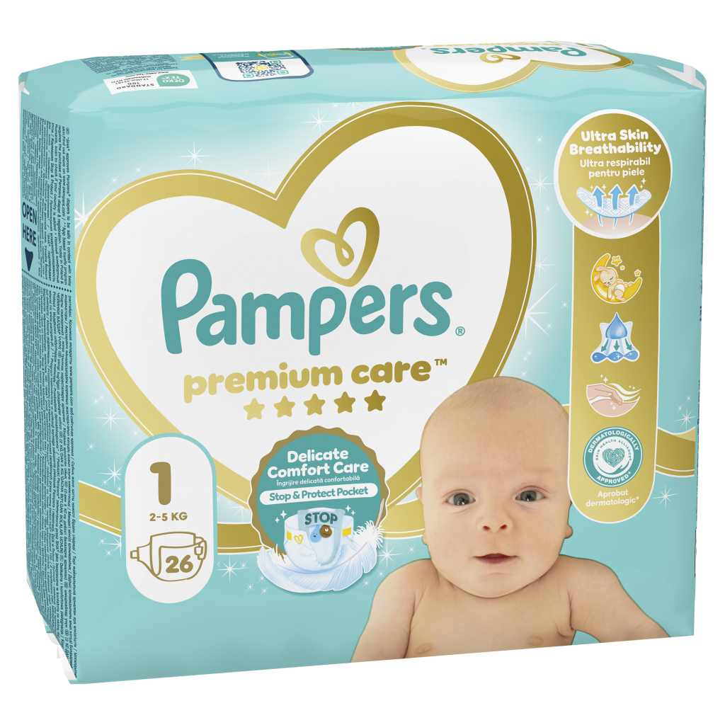 Підгузки Pampers Premium Care Розмір 1 (2-5 кг) 26 шт (8001841104614) - зображення 2