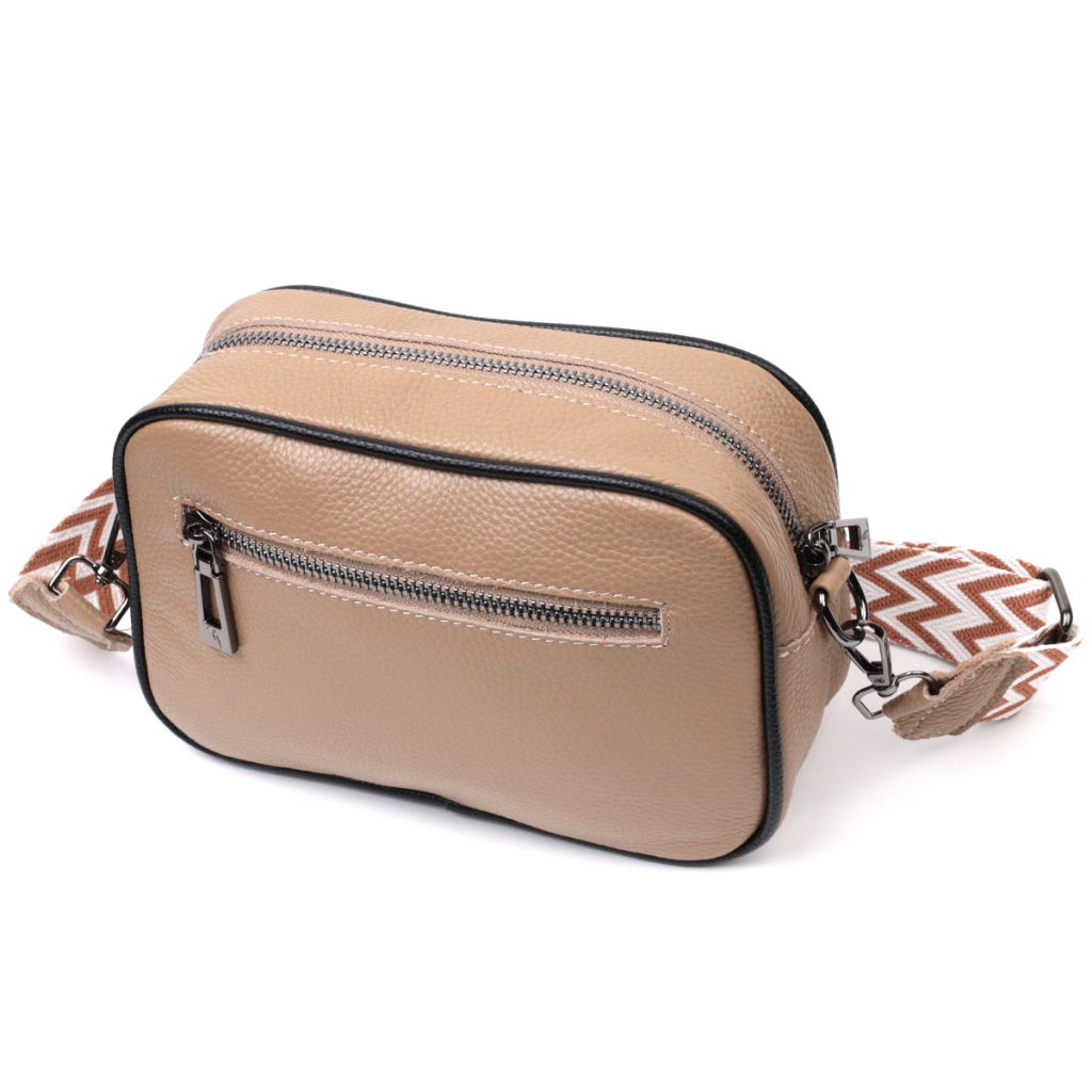 Сумка Vintage Шкіряна жіноча через плече на одне відділення Бежева (22386) - зображення 2