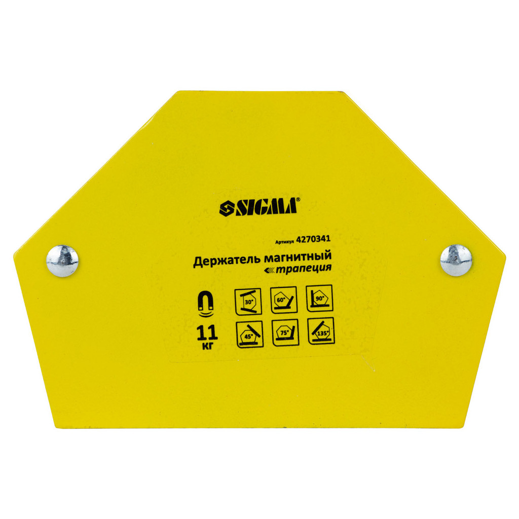 Магніт для зварювання Sigma трапеція 11кг 78x32x47x28.5мм (30,45,60,90,75,135 °) (4270341) - изображение 1
