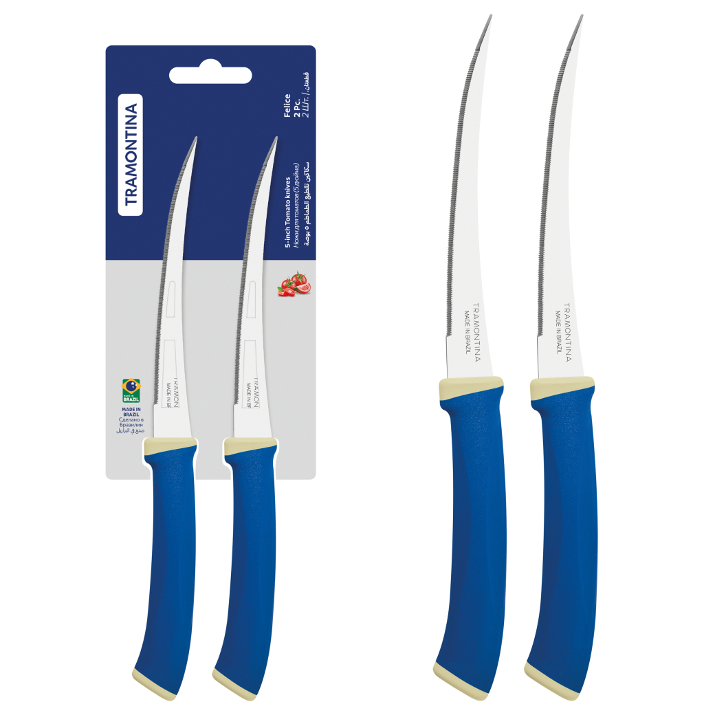 Набір ножів Tramontina Felice Blue Tomato 127 мм 2 шт (23495/215) - зображення 2