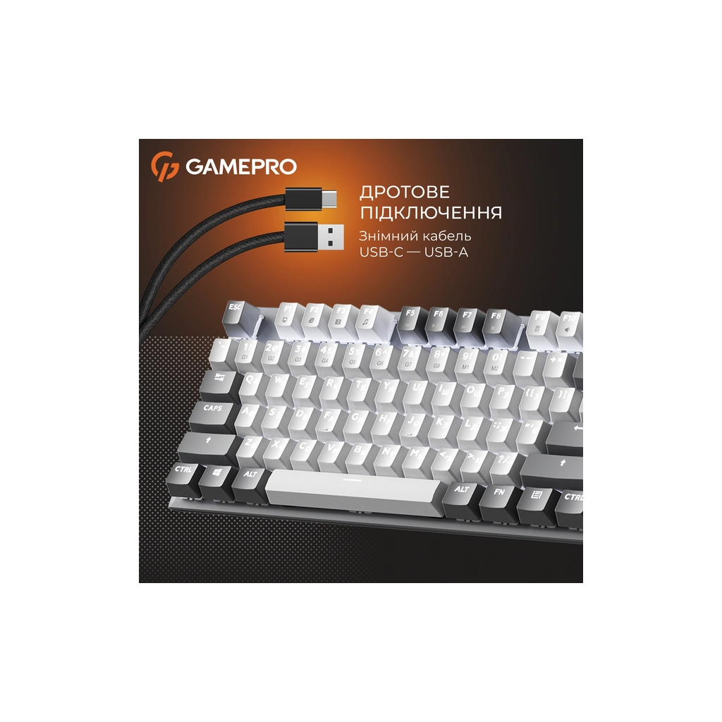 Клавіатура GamePro Genesis Metallic MK144G Outemu Red Switch USB UA Gray (MK144G) - зображення 8