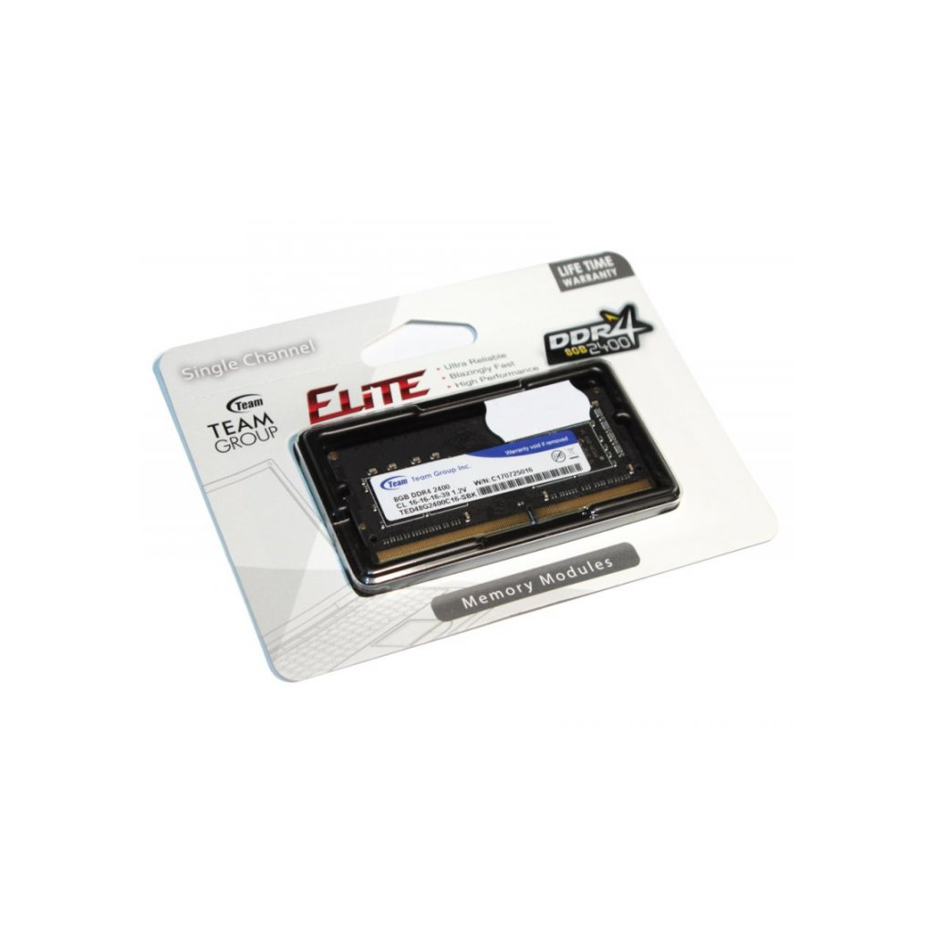 Модуль пам'яті для ноутбука SoDIMM DDR4 8GB 2400 MHz Elite Team (TED48G2400C16-S01) - зображення 1