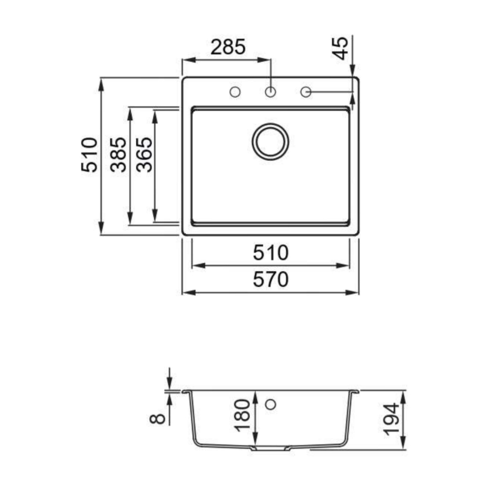 Мийка кухонна Elleci TIME 105 on top cemento 48 - зображення 2