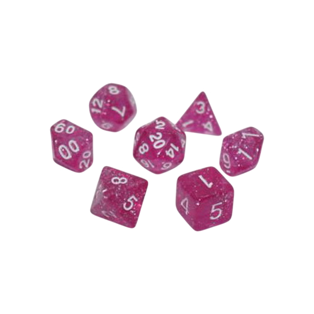 Набір кубиків для настільних ігор Games 7 Days Glitter 7 Dice Set - Pink (7 шт.) (g7dglit13) - зображення 1