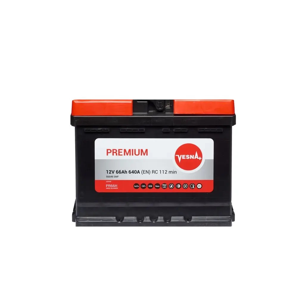 Акумулятор автомобільний Vesna 66 Ah/12V Premium Euro (415 266S) - зображення 1