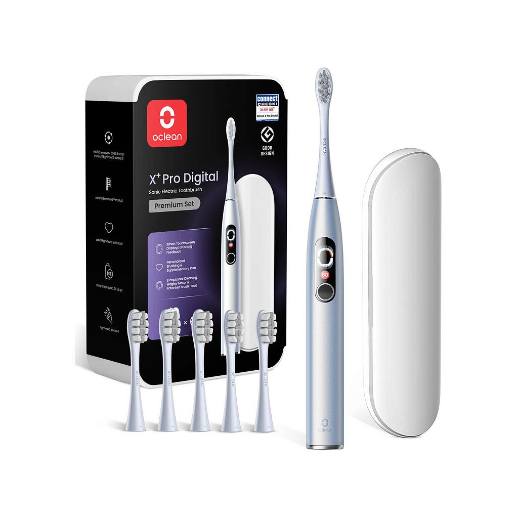 Електрична зубна щітка Oclean X Plus Pro Digital Silver (6970810556179) - зображення 1
