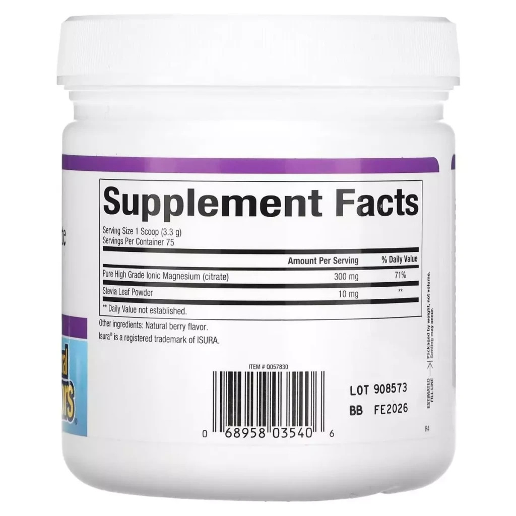 Мінерали Natural Factors Магній цитрат у порошку, смак ягід, Stress-Relax, Magnesium Citrate, 25 (NFS-03540) - зображення 2