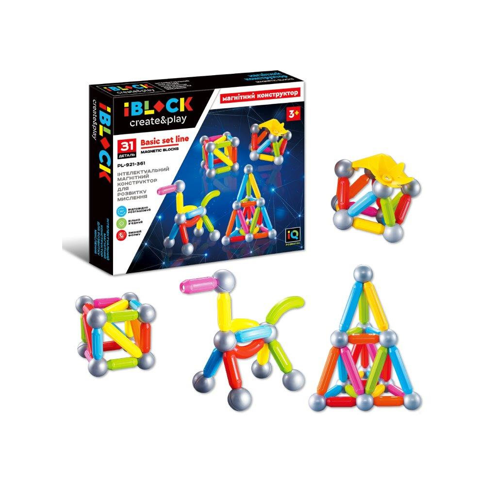 Конструктор iBlock Магнітний 36 деталей (PL-921-361) - зображення 1