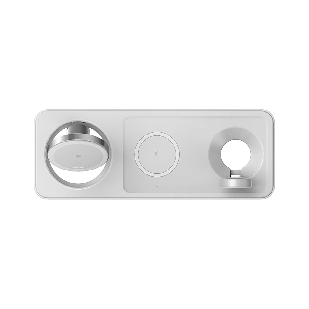 Зарядний пристрій Anker MagGo Wireless Charging Station 15W 3-in-1 Pad White (B25M1321) - зображення 4