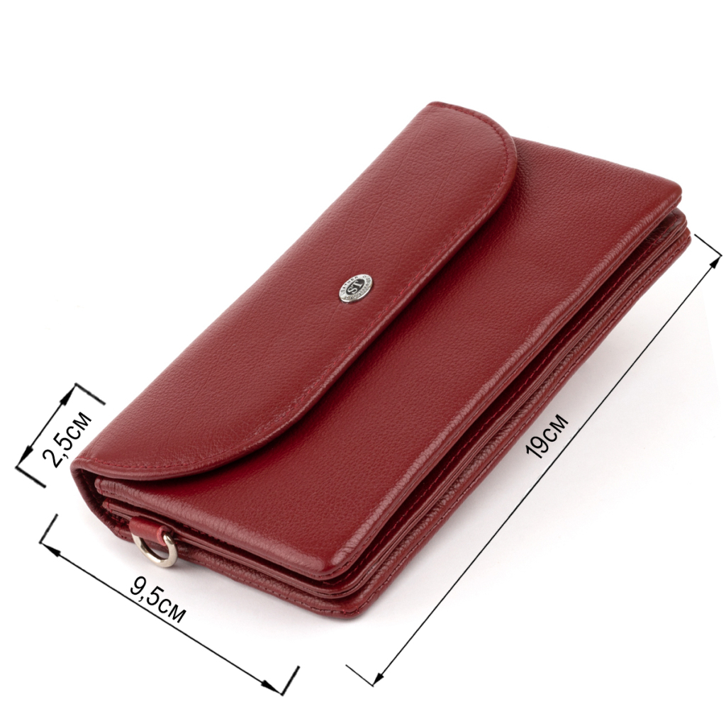 Гаманець ST Leather Зі шкіри Бордовий (19318) - зображення 3