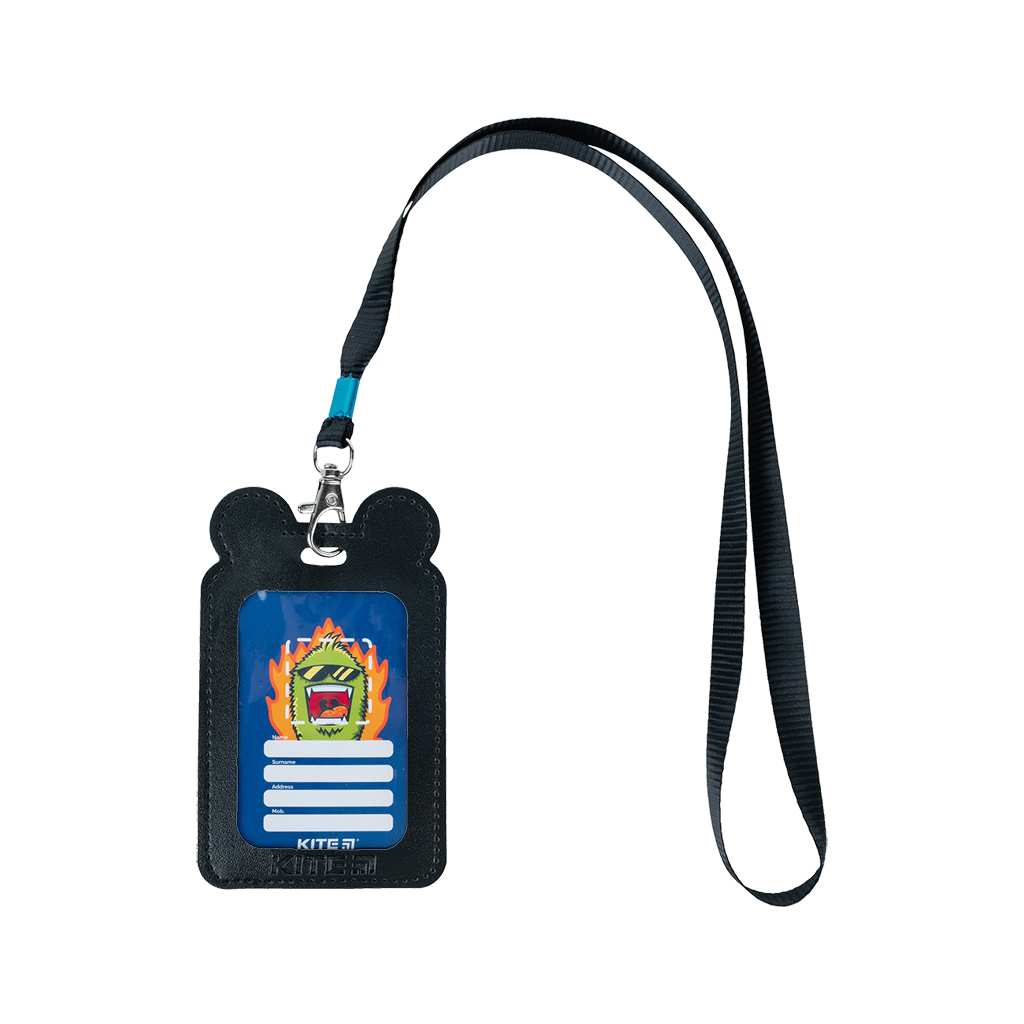 Бейдж Kite вертикальний на шнурку, чорний (K24-296-3) - изображение 3