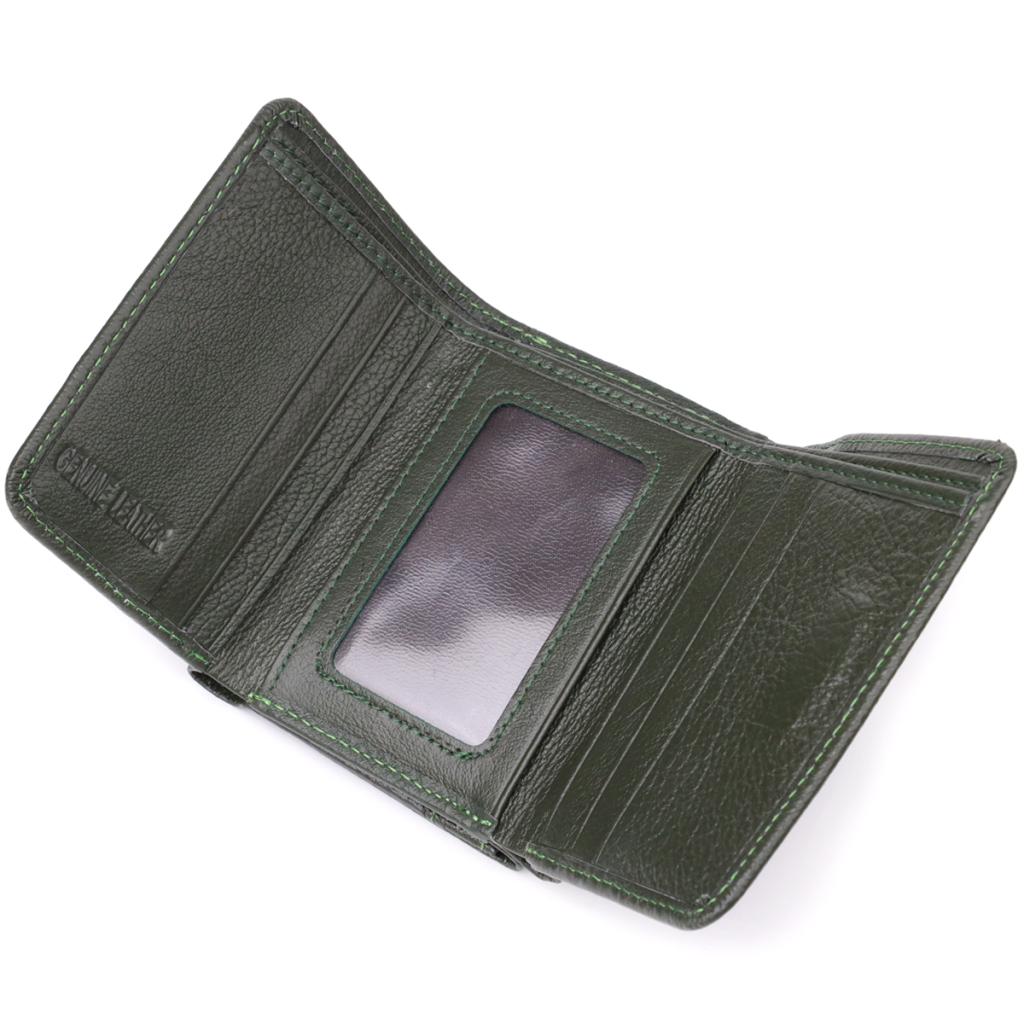 Гаманець ST Leather З натуральної шкіри Зелений (23076) - зображення 6