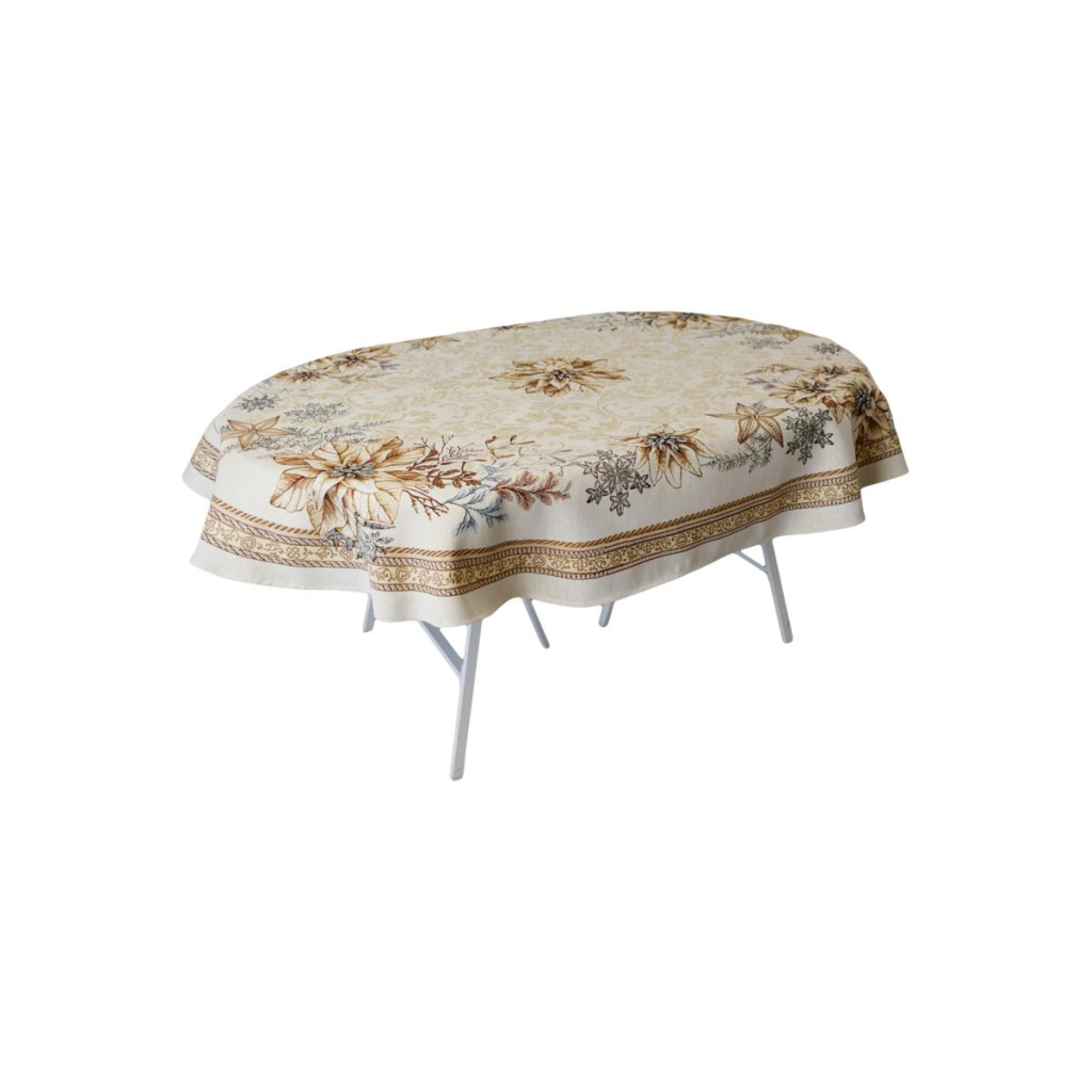 Скатертина Прованс гобеленова з велюром Золоте свято овал 135х240 см (037392) - зображення 4