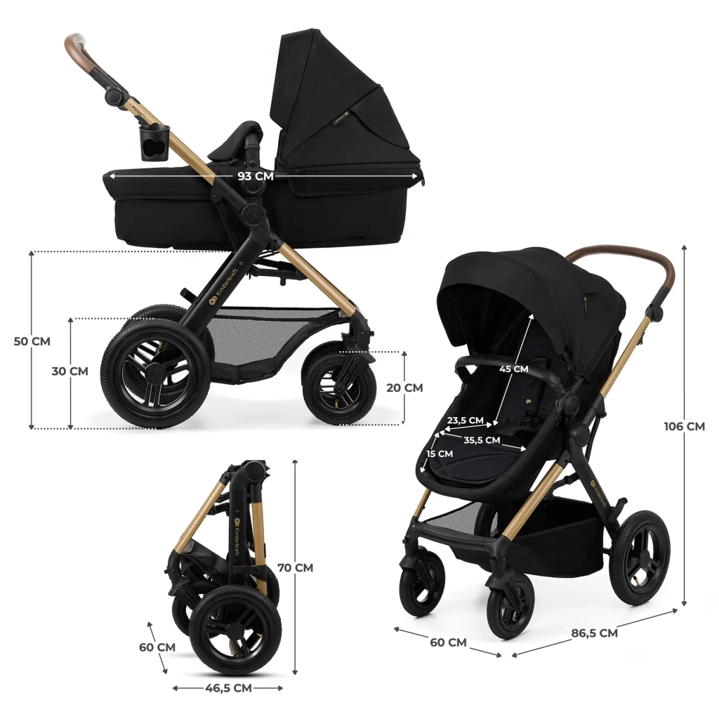 Коляска Kinderkraft 3 в 1 Moov 2 Air Pure Black (KSMOOV02BLK0000) (5902533925759) - зображення 8