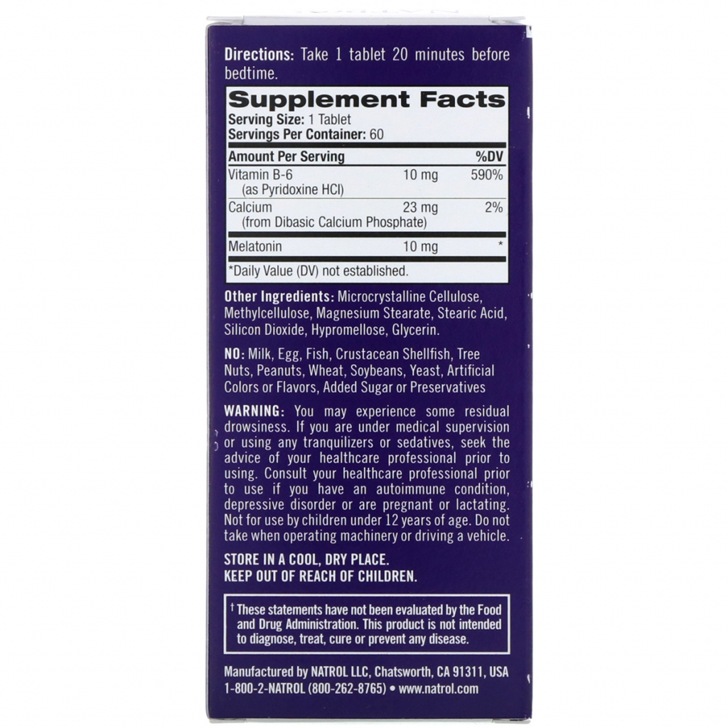 Амінокислота Natrol Мелатонін Повільного Вивільнення 10 мг, Melatonin Advanced S (NTL-05964) - зображення 2