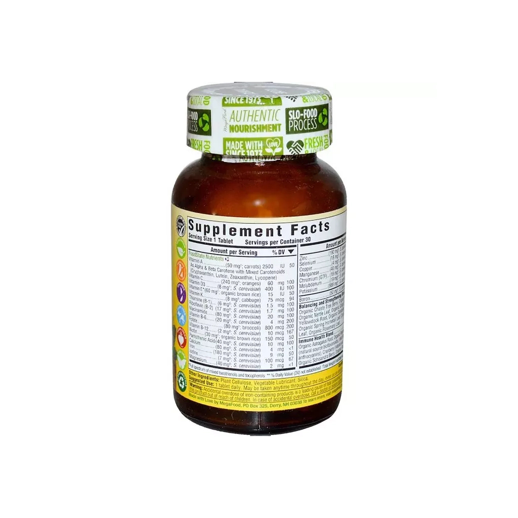 Мультивітамін MegaFood Мультивітаміни для жінок, Women's One Daily MegaFood, 30 таблеток (MGF10103) - зображення 2