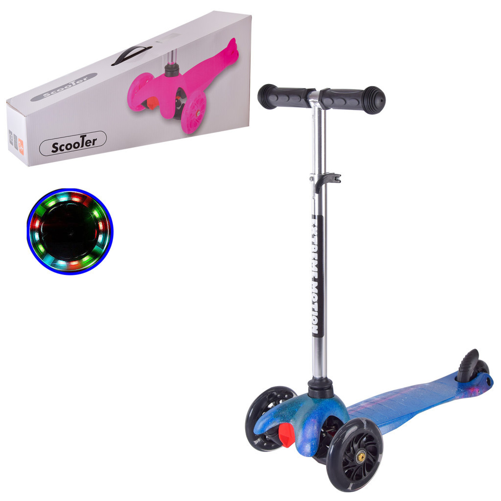 Самокат A-Toys 3 в 1, музика, PU, LED сіро-рожевий (SC20111) - зображення 1