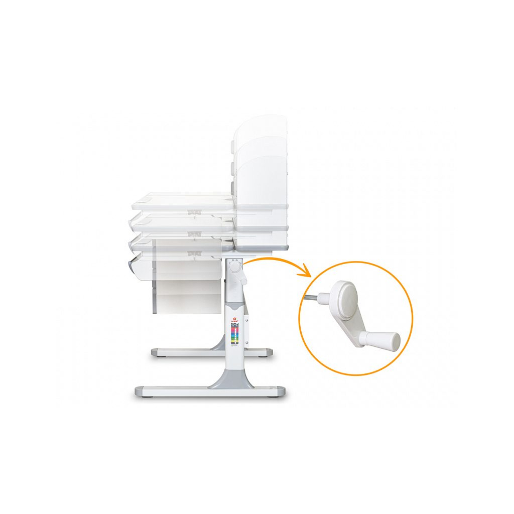 Парта Mealux Hamilton Multicolor Grey (BD-680 W/G MC+G з полицею) - зображення 6