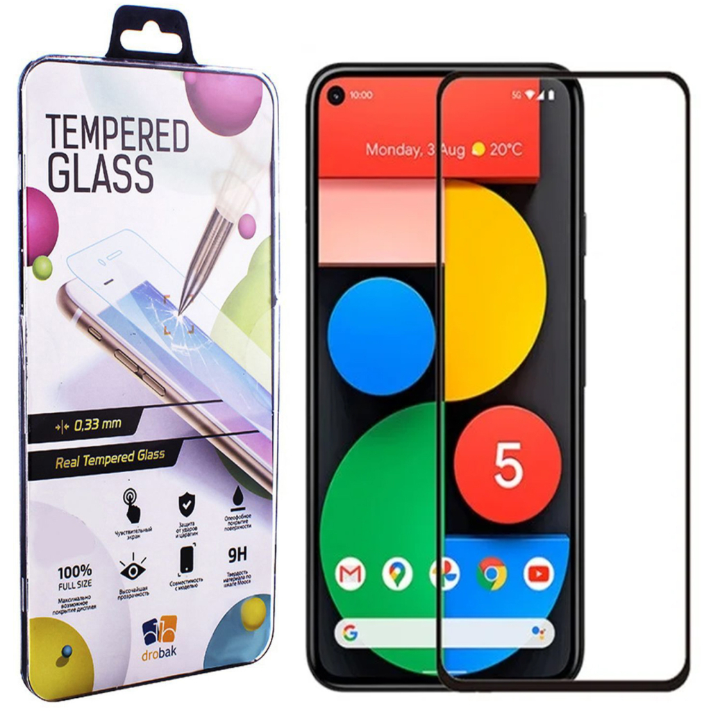 Скло захисне Drobak Google Pixel 5 Frame A+ Black (606004) - зображення 1