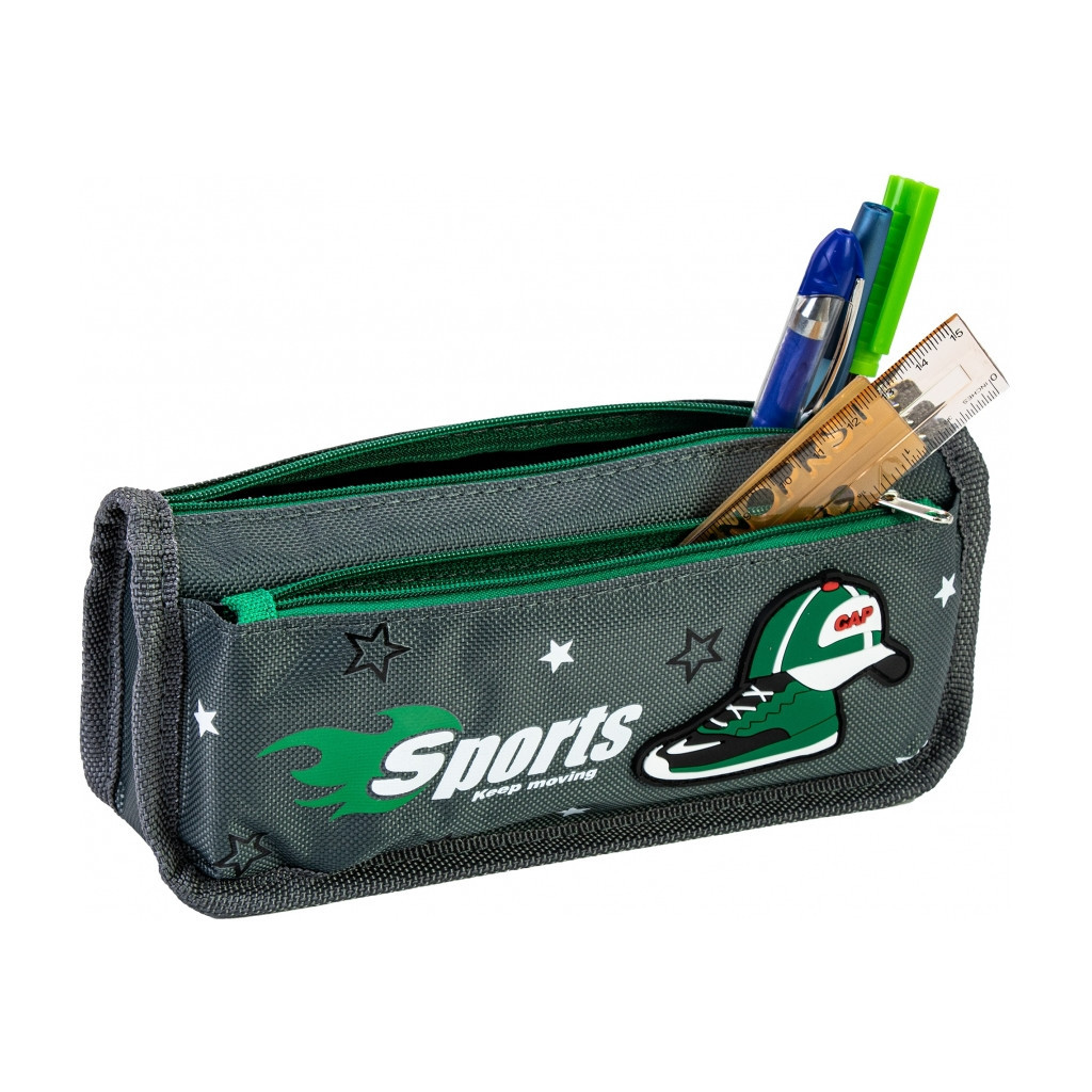 Пенал Cool For School 2 відділення Sports сірий (CF87007) - зображення 2