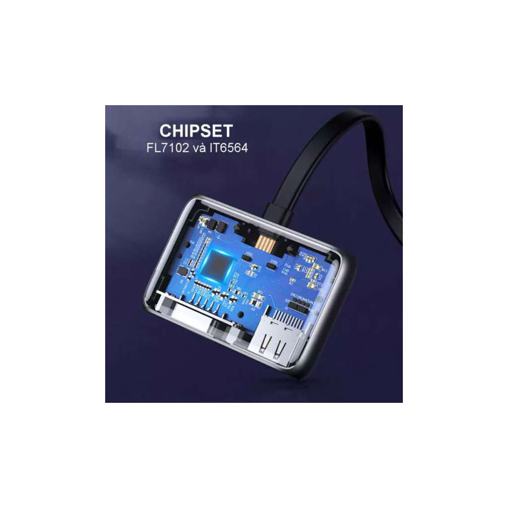 Перехідник USB2.0 to HDMI+VGA (HDMI 1.4b 3D/4K*2K30Hz+VGA 1080P60Hz CM303) black Ugreen (70549) - зображення 2