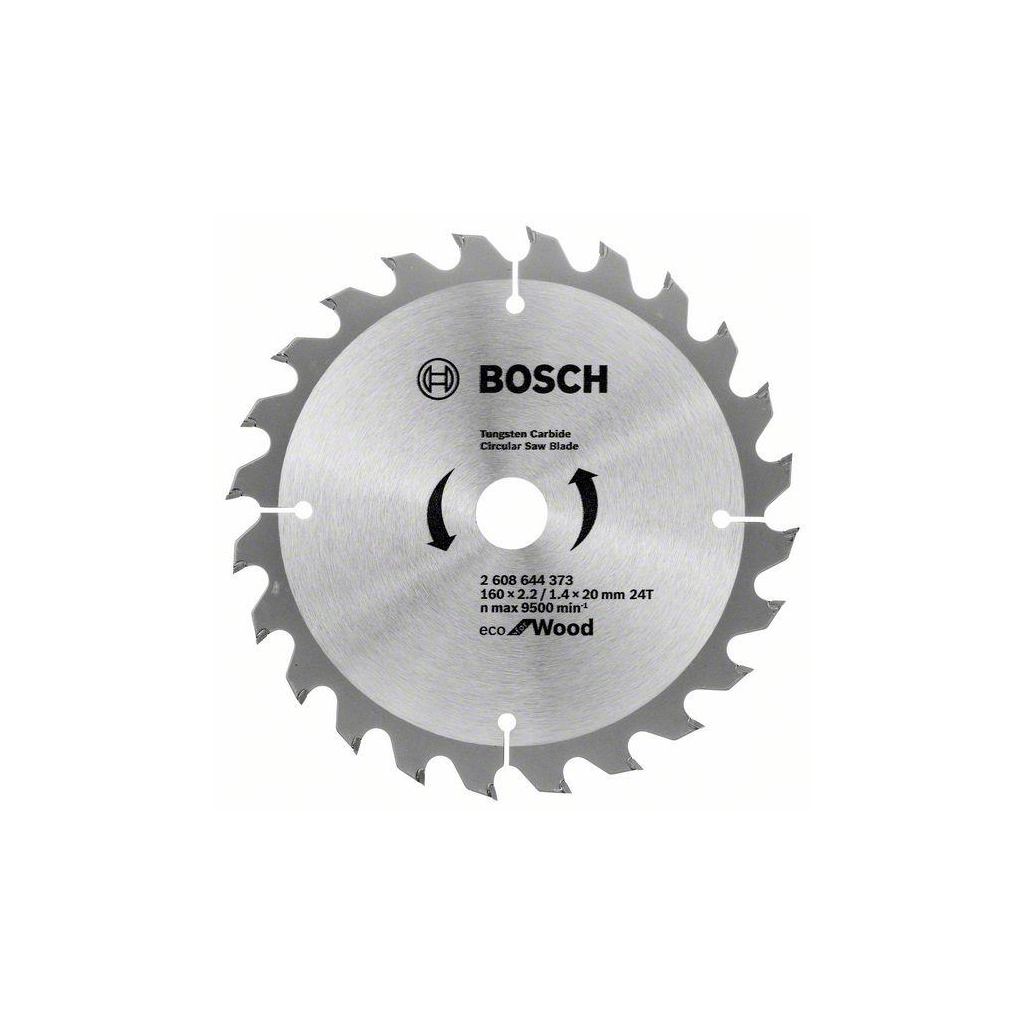 Диск пильний Bosch пиляльний Eco for WO 160x20/16-24T (2.608.644.373) - зображення 1