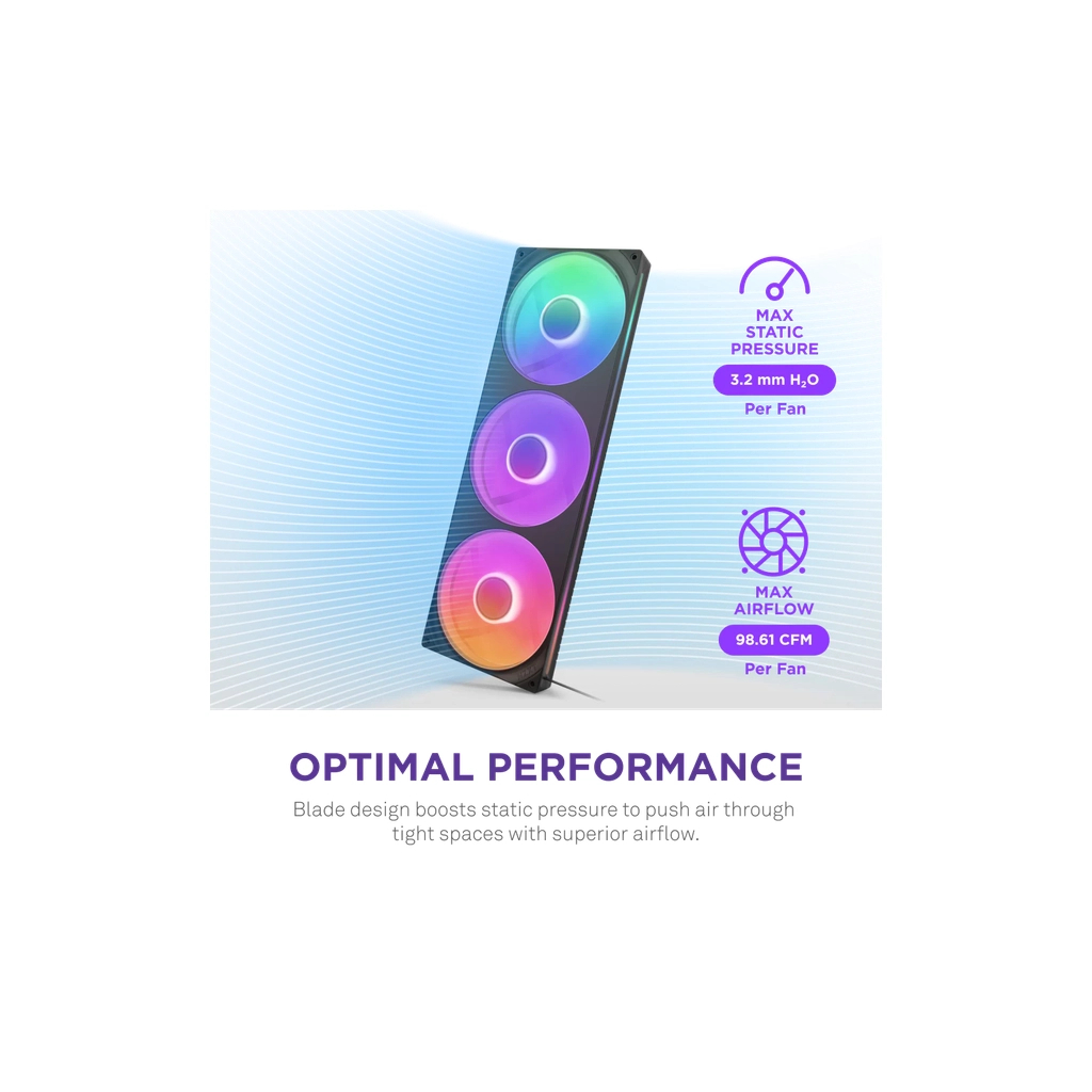 Кулер до корпусу NZXT F420 RGB Core Fan (Single Frame) - Black (RF-U42HF-B1) - зображення 4