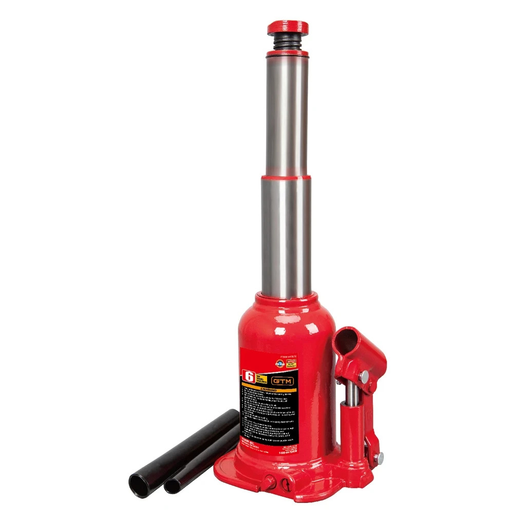 Домкрат GTM гідравлічний пляшковий 6т (215-485 мм) двохштоковий (TF0602) - изображение 1