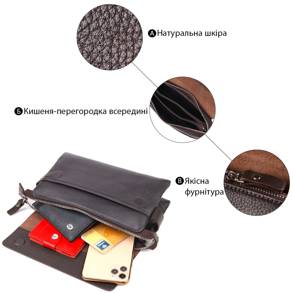 Сумка Canpellini З натуральної шкіри Коричнева (21566) - зображення 4