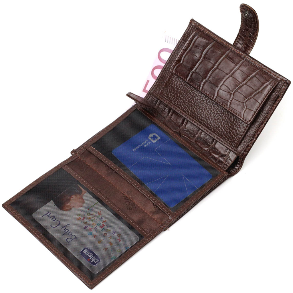 Портмоне Bond Accessories З натуральної шкіри Коричневе (22058) - изображение 7