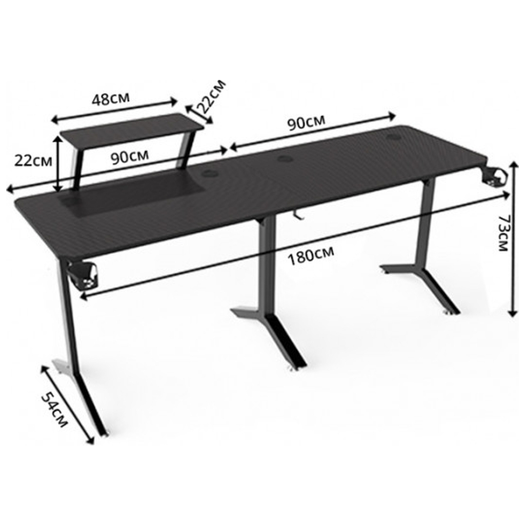 Комп'ютерний стіл GT Racer GT Racer T-1247 (146x146x60x73) Black (T-1247 (146x146x60x73) Black) - зображення 3