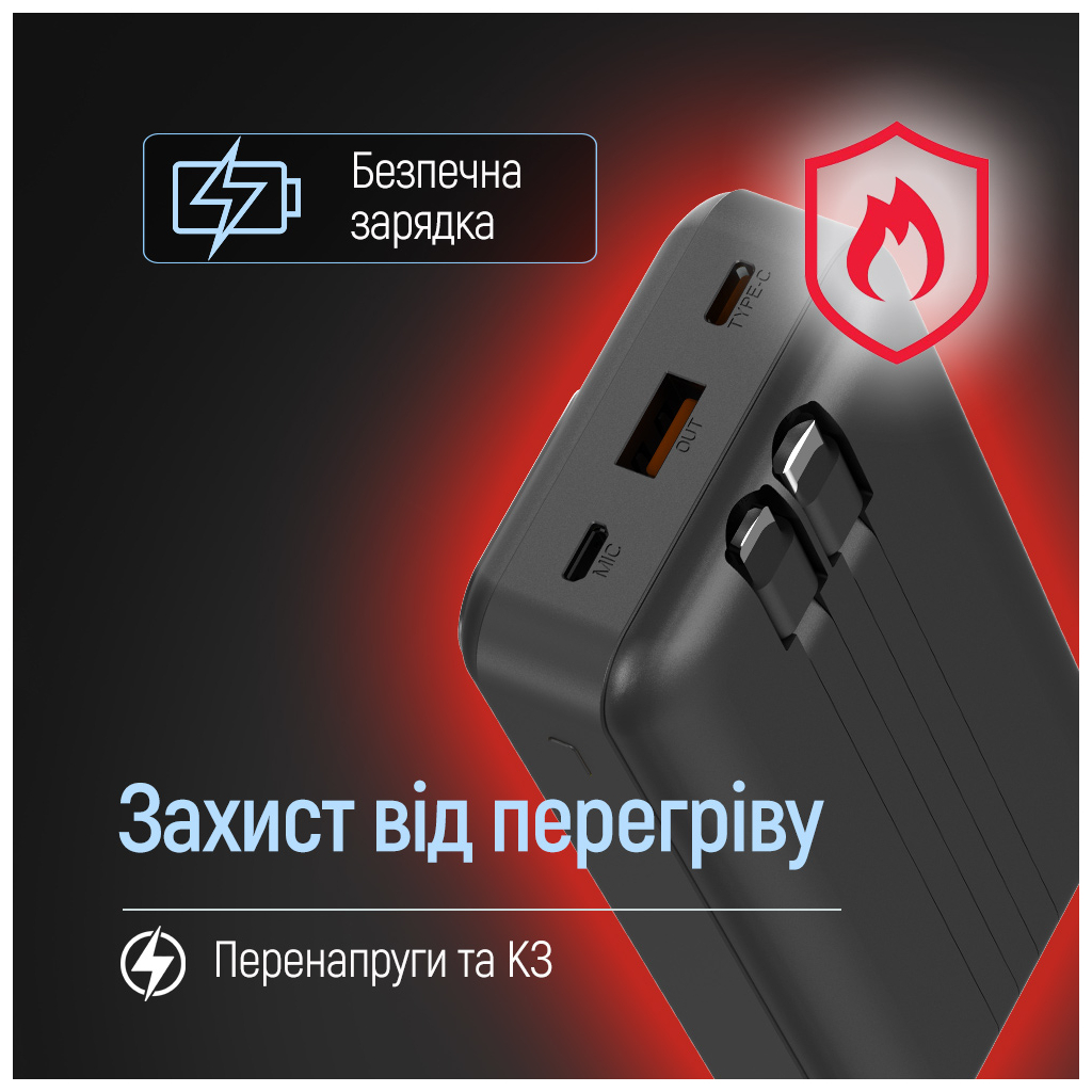 Батарея універсальна ColorWay 20 000 mAh Optimal Power PD/22.5W, QC/3.0, Black (CW-PB200LPB5BK-PDD) - изображение 11