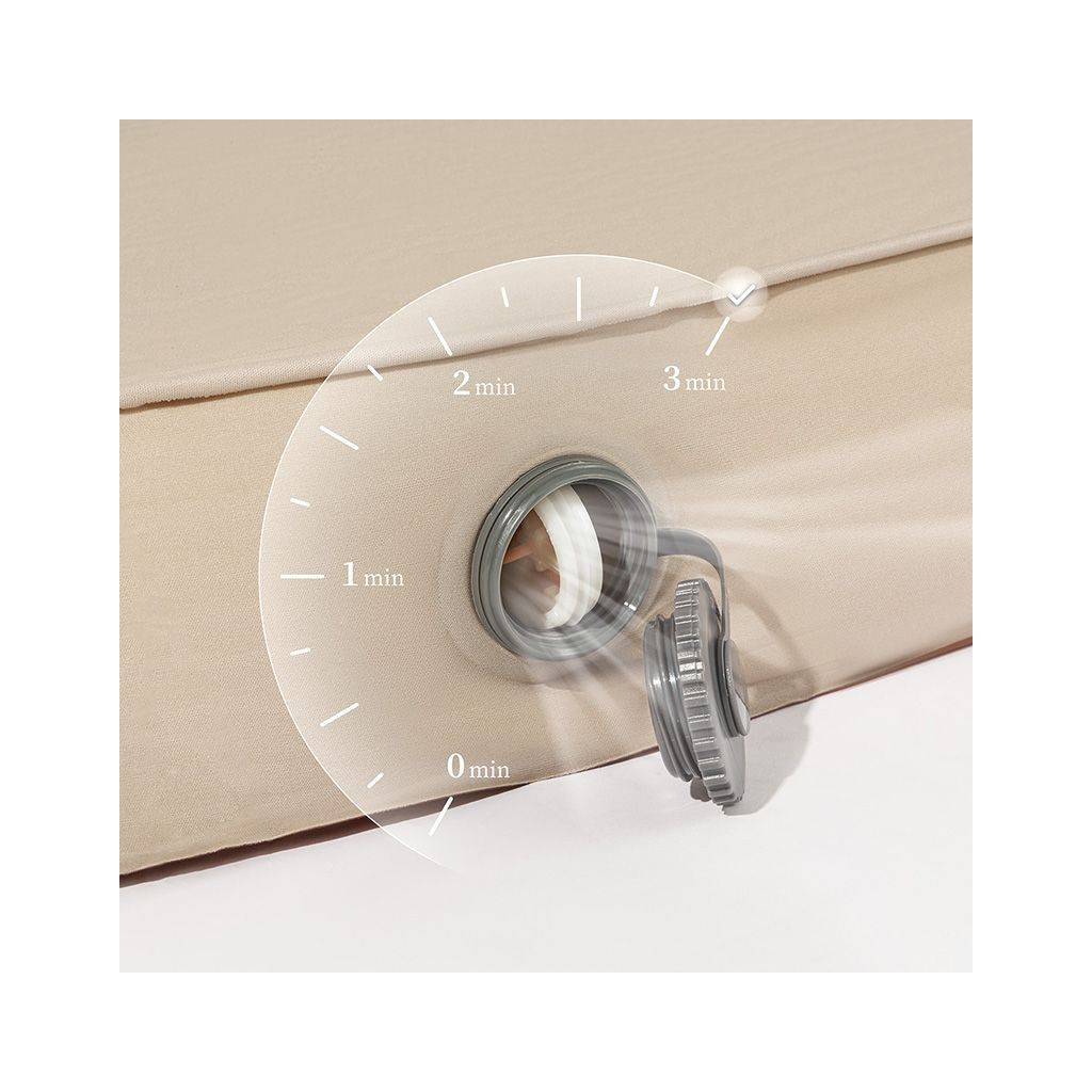 Туристичний килимок Naturehike Самонадувний 10 см подвійний з помпою NH20FCD08 бежевий (6976023925115) - зображення 6