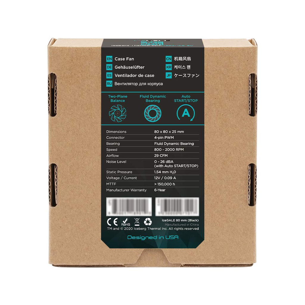 Кулер до корпусу Iceberg Group IceGALE 80mm Black (ICEGALE08-C0A) - зображення 5