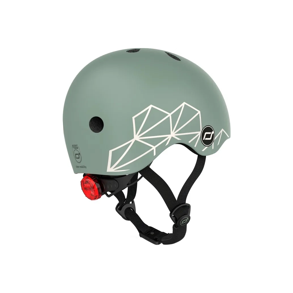 Шолом Scoot&Ride 45-51см , зелений, з ліхтариком (SR-181206-GREENLINES) - зображення 3