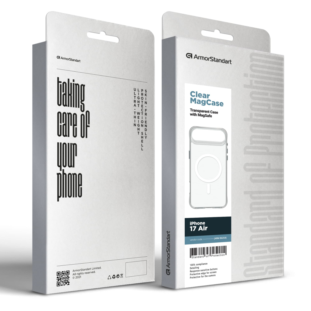 Чохол до мобільного телефона Armorstandart Clear MagCase Apple iPhone 17 Air Transparent (ARM86254) - зображення 5