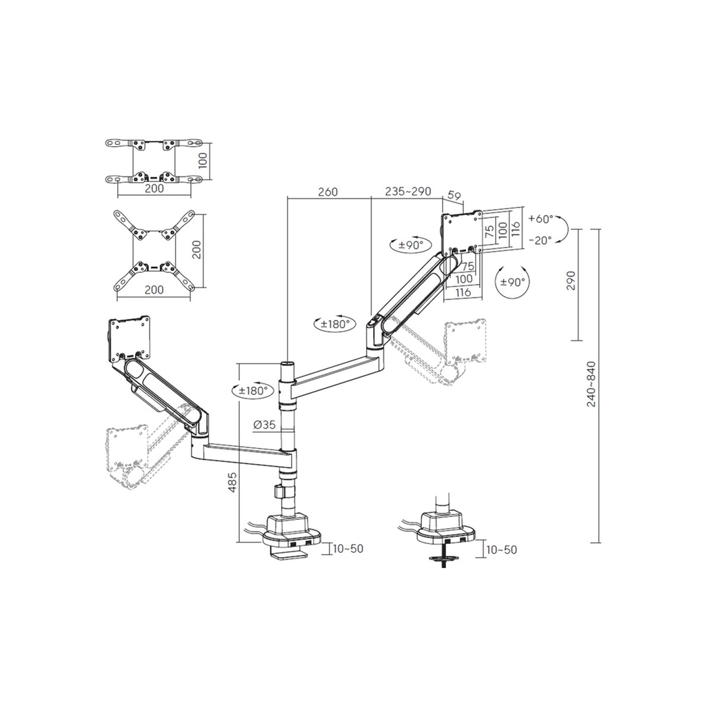 Кронштейн OfficePro MAH752W - зображення 7